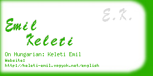 emil keleti business card